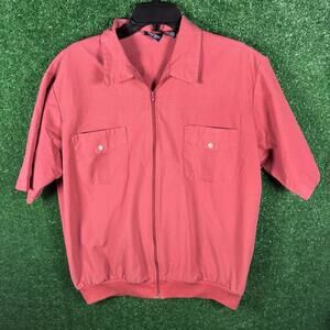 Vintage John Blair Xl Zip Up Coral Long Sleeve Zip Shirt Men’s Retro